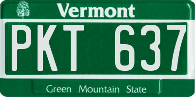 VT license plate PKT637