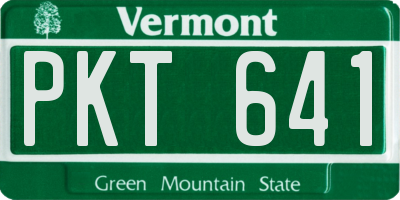 VT license plate PKT641