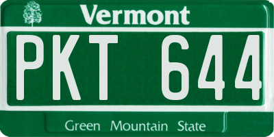 VT license plate PKT644