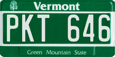 VT license plate PKT646