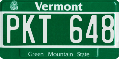 VT license plate PKT648