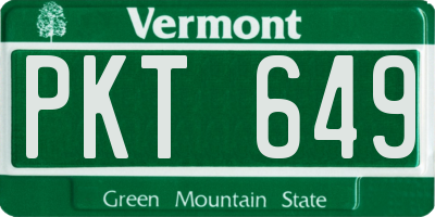 VT license plate PKT649