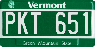 VT license plate PKT651