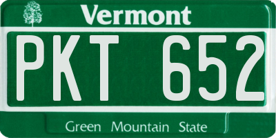 VT license plate PKT652