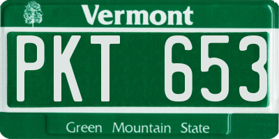 VT license plate PKT653