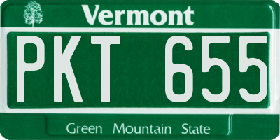 VT license plate PKT655