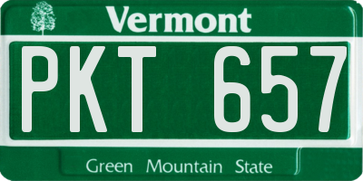 VT license plate PKT657