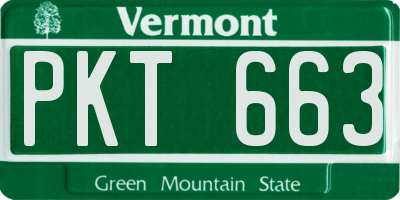 VT license plate PKT663