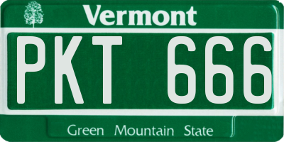 VT license plate PKT666