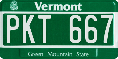 VT license plate PKT667