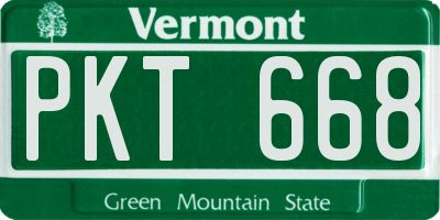 VT license plate PKT668