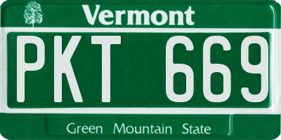 VT license plate PKT669
