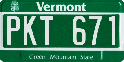 VT license plate PKT671