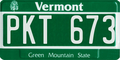 VT license plate PKT673