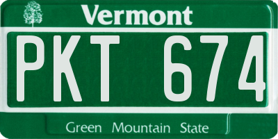 VT license plate PKT674