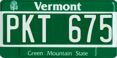 VT license plate PKT675