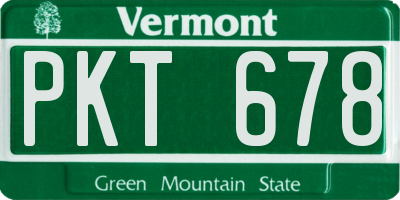 VT license plate PKT678