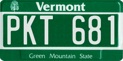VT license plate PKT681
