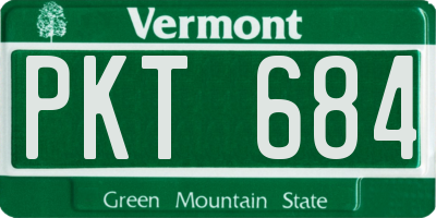 VT license plate PKT684