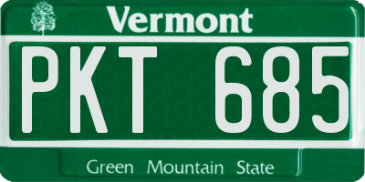 VT license plate PKT685