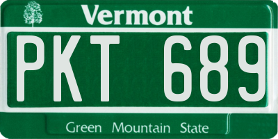 VT license plate PKT689