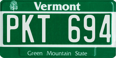 VT license plate PKT694
