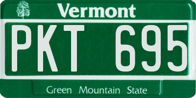 VT license plate PKT695