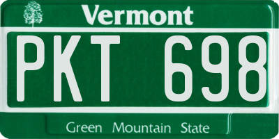 VT license plate PKT698