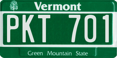 VT license plate PKT701