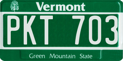 VT license plate PKT703