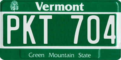 VT license plate PKT704