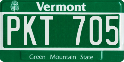 VT license plate PKT705
