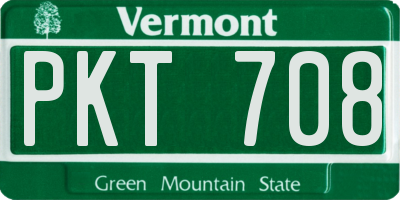 VT license plate PKT708