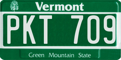 VT license plate PKT709