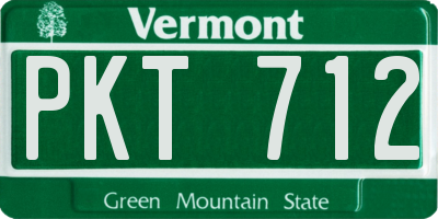 VT license plate PKT712