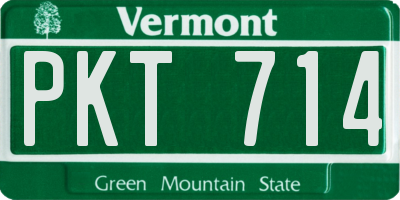 VT license plate PKT714