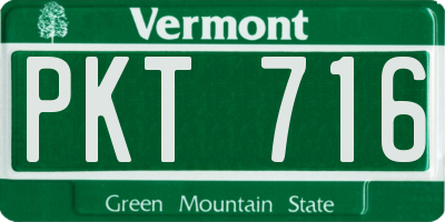 VT license plate PKT716
