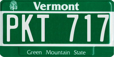 VT license plate PKT717