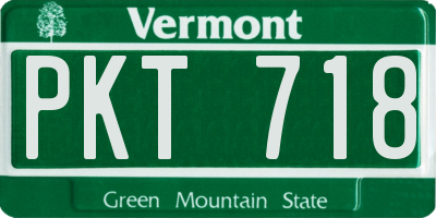 VT license plate PKT718