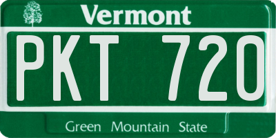 VT license plate PKT720