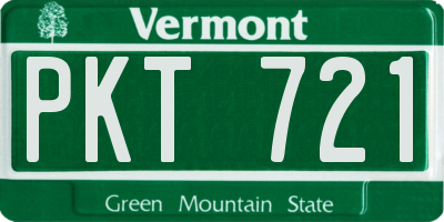 VT license plate PKT721