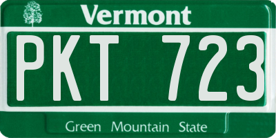 VT license plate PKT723