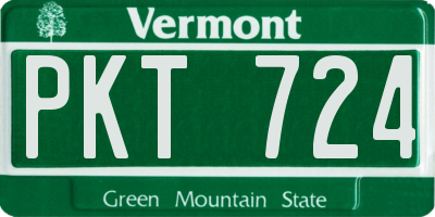 VT license plate PKT724