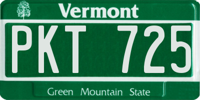 VT license plate PKT725