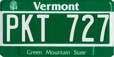 VT license plate PKT727