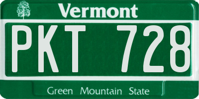 VT license plate PKT728