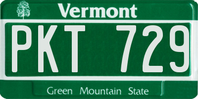 VT license plate PKT729