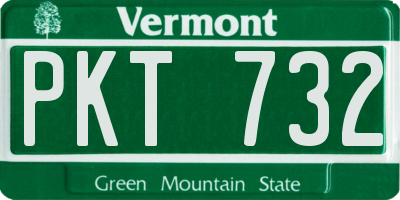 VT license plate PKT732