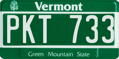 VT license plate PKT733