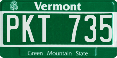 VT license plate PKT735